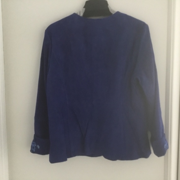 Guillaume | Women’s front zipper suede jacket. Size Large. NWOT. Beautiful blue. - Picture 7 of 9